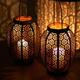 Large Moroccan Lantern Decorative Set of 2. Candle Lantern Decorative Moroccan. Candle Lanterns for Living Room. Moroccan Lantern Candle. Black/Copper 11x7x7