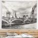 East Urban Home Cityscape Wonderful View of Westminster Bridge Tapestry w/ Hanging Accessories Included in Gray | 50 H x 60 W in | Wayfair