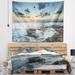 East Urban Home Polyester Seascape Bright Sydney Sunset over Sea Tapestry w/ Hanging Accessories Included Polyester in Gray | 50 H x 60 W in | Wayfair