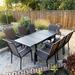 Lark Manor™ Alyah Rectangular 8 - Person 61.4" Long Outdoor Dining Set Metal in Black | 29.5 H x 61.4 W x 37.4 D in | Wayfair