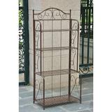 Fleur De Lis Living Nocona Wrought Iron Baker's Rack Wrought & Cast Iron/Metal in Brown | 59 H x 26 W x 14 D in | Wayfair