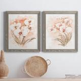 Red Barrel Studio® White & Coral Orchid I - Picture Frame Painting Print Set on Canvas Canvas, in Black/Blue/Green | 43.5 H x 31.5 W in | Wayfair