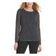 DKNY Womens Black Lace Polka Dot Long Sleeve Jewel Neck T-Shirt Evening Top UK Size:12
