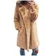 Yivise Womens Faux Fur Cardigan Jackets Winter Warm Fleece Fuzzy Faux Shearling Parka Overcoat Fluffy Shaggy Teddy Coat(Khaki,X-Large)