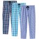 JINSHI Mens Cotton Pyjamas Lounge Pants Bottoms Check Woven PJ Pajama Bottoms Sleepwear Loungewear Trousers Size M
