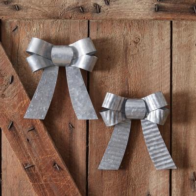 Set of Two Galvanized Metal Bows - 7''W x 2''D x 8''H