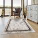 La Dole Rugs Gold Grey Ivory Abstract Marble Bordered Area Rug