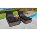 Monterey Wheeled Chaise Set of 2 Outdoor Wicker Patio Furniture and Side Table