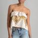 Free People Tops | Free People Intimately Flounce Tube Top | Color: Gold/White | Size: Xs