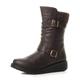 AJVANI Low Wedge Heel Knitted Collar Buckle Comfort Calf Boots Size 4 37