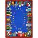 Blue/Red 64 x 0.5 in Area Rug - Read & Learn by Joy Carpets Area Rug Nylon | 64 W x 0.5 D in | Wayfair 1679C