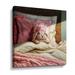 Winston Porter Bed Hare - Graphic Art on Canvas in Pink/White | 18 H x 18 W x 2 D in | Wayfair 9A7D771445C449128C39E219013C051C