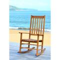 Highland Dunes Babitz Outdoor Rocking Chair Wood in Brown | 44.5 H x 26 W x 33.5 D in | Wayfair 4EE042397C9E4C8FA082ED6742027BA0