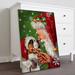 The Holiday Aisle® Santa Claus w/ Dog Home Gallery Wrapped Canvas - Christmas Holiday Decor, Red & Green Home Decor Canvas in Brown | Wayfair