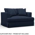 "Sunset Trading Newport Slipcover Only for 52"" Wide Chair and A Half with Ottoman | Stain Resistant Performance Fabric | 2 Throw Pillow Covers | Navy Blue - Sunset Trading SY-130015SC-30-391049"