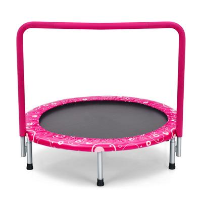 Costway 36 Inch Kids Trampoline Mini Rebounder with Full Covered Handrail-Pink