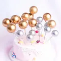 20 pièces/ensemble 2-4cm boule de décoration de gâteau or argent drapeaux de Cupcake décoration de