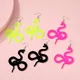 Boucles d'Oreilles Punk Hip Hop pour Femme Vert Néon Rose Noir Torsadé Acétate Acrylique