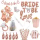 Ballons en feuille d'aluminium pour future mariée or rose bannière en papier ceinture de mariée