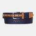 Nautica Men's Logo Embossed Belt Brown Stone, 38W