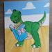 Disney Art | 8 X 10 Toy Story Rex Dinosaur Painting (Fan Made) | Color: Blue/Green | Size: Os