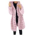 Womens Elegant Overcoats Baggy Jacket Coat Winter Warm Long Sleeve Outwear Plus Size Loose Fit All Match Outerwear Blouse Top Festival Ladies Xmas Clothes Pink
