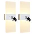 VOMI Battery Operated Wall Lights Interior with Switch, 2 Pcs Battery Powered Wall Sconces Lights USB Rechargeable Cordless Magnetic Wall Lamp White Touch Control 3 Brightness Adjustable 3000K