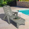 Arlmont & Co. Gaastra Outdoor Chaise Lounge Chair 5-position Folding Recliner For Beach Poolside Backyard in Gray | 20.5 H x 30 W x 73 D in | Wayfair