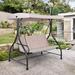 Arlmont & Co. Kyro Porch Swing Metal in Brown | 70 H x 72 W x 44 D in | Wayfair 1F77F9E58258423D92EA3BF1FFF5A9EB