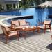 Costway 8PCS Patio Rattan Furniture Set Acacia Wood Frame Cushioned - 8-Piece Sets