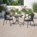 3-piece Metal/ Rattan Patio Dining Set with 28-inch Square Table - 28"W x 28"D x 28"H