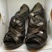 Coach Shoes | Coach Aenya Metallic Pewter Strappy Heels Sz 9 | Color: Brown/Gold | Size: 9