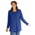 Plus Size Women's Perfect Long-Sleeve V-Neck Tunic by Woman Within in Ultra Blue (Size 14/16)