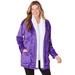 Plus Size Women's Sherpa Lined Collar Microfleece Bed Jacket by Dreams & Co. in Plum Burst (Size M) Robe