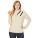 Plus Size Women's Buckle-Trim Turtleneck by Jessica London in Oatmeal (Size M)