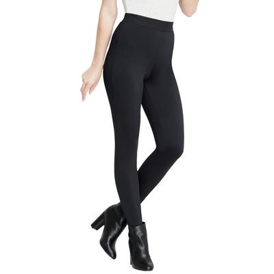 Plus Size Women's Fleece Lined Legging by Roaman's in Black (Size 2X)