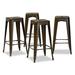 Williston Forge Horton Modern & Contemporary Industrial 4-Piece Stackable Bar Stool Set Metal in Brown | 16.9 W in | Wayfair