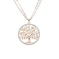 Collier long en cristal double arbre de vie pour femme collier ras du cou en acier inoxydable