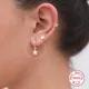 Aide – boucles d'oreilles en argent Sterling 925 Zircon classique étoile lune pendentif cerceau