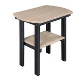 OS Home and Office Model Oval End Table in Weatherwood with a Black Base