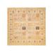 Overton Hand Knotted Wool Vintage Inspired Traditional Mogul Ivory Square Area Rug - 8' 1" x 8' 4"