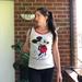 Disney Tops | 70’s Mickey Mouse Waffle Thermal Tank Top Small | Color: Red/White | Size: S