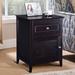 Costway 1 - Drawer Nightstand in Espresso Wood in Brown/Green | 25 H x 18.9 W x 15 D in | Wayfair HW66339CF