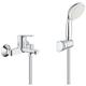 Grohe - Set Mitigeur monocommande Bain/Douche BauEdge + Douchette 2 jets Tempesta 100 avec support