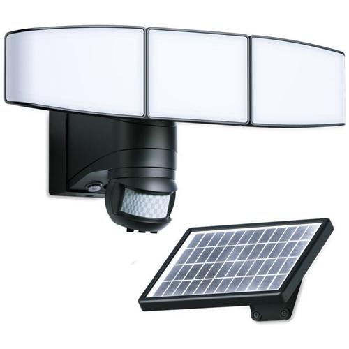 1000 Lumen schwarzer Multi-Winkel-3-Kopf-Solar-LED-Scheinwerfer