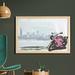 East Urban Home Ambesonne Motorcycle Wall Art w/ Frame, Illustration Of Sport Bike By River On Modern Cityscape Background w/ Skyline | Wayfair