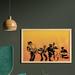East Urban Home Jazz Music Wall Art w/ Frame, Silhouette Of Jazz Quartet Performing On Stage Acoustic Passion Old Style Art | Wayfair
