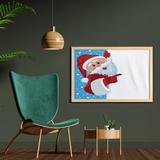East Urban Home Ambesonne Christmas Wall Art w/ Frame, Father Christmas Happy Illustration Winter Snow Season Elements | Wayfair