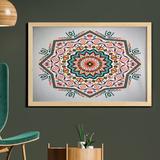 East Urban Home Ambesonne Tribal Wall Art w/ Frame, Abstract Style Themed Boho Sun Pattern Art Print On Greyscale Background | Wayfair