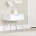 South Shore Slendel Nightstand Pure White Wood/Metal in Brown/White | 20.25 H x 20 W x 15.75 D in | Wayfair 13548